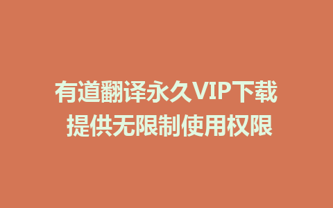 有道翻译永久VIP下载 提供无限制使用权限