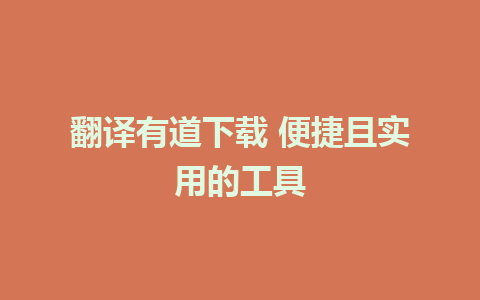 翻译有道下载 便捷且实用的工具