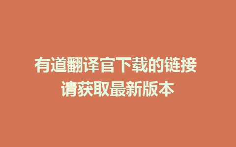 有道翻译官下载的链接 请获取最新版本